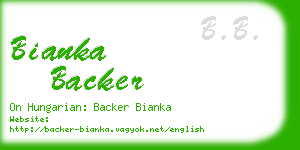 bianka backer business card